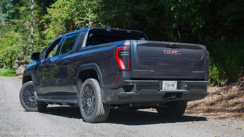 GMC Sierra EV rear 3/4 view