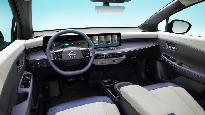 2026 Nissan Leaf dash and cabin in studio setting