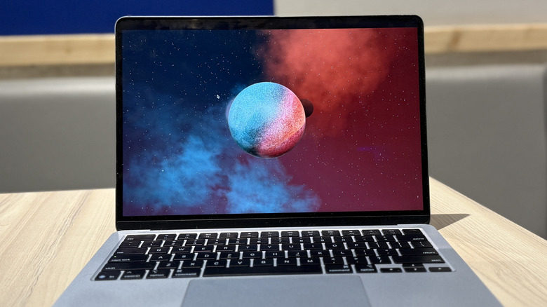 MacBook Air on a table.