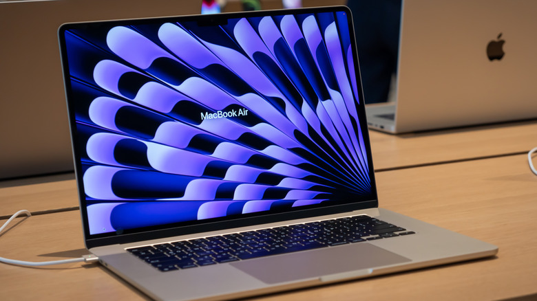 MacBook Air on a table.