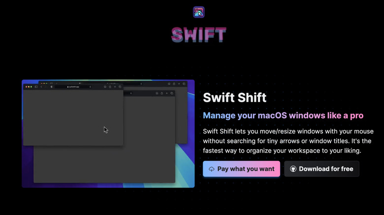 Listing page of Swift Shift app.