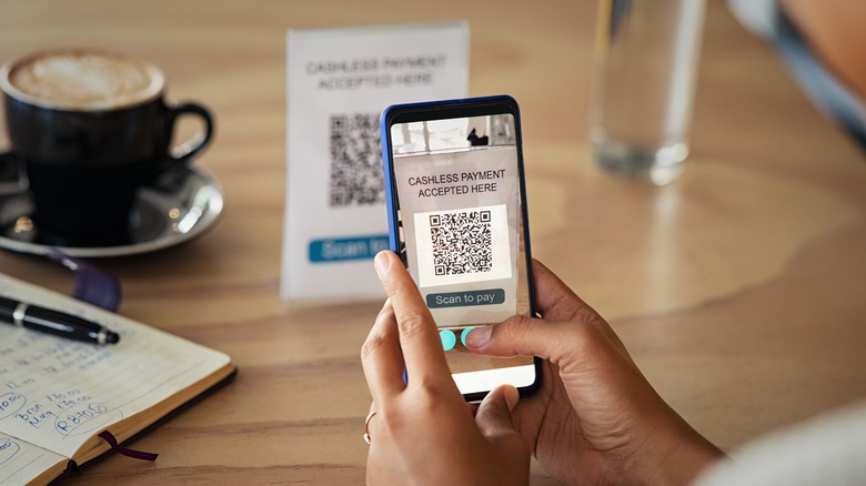 phone scanning QR code