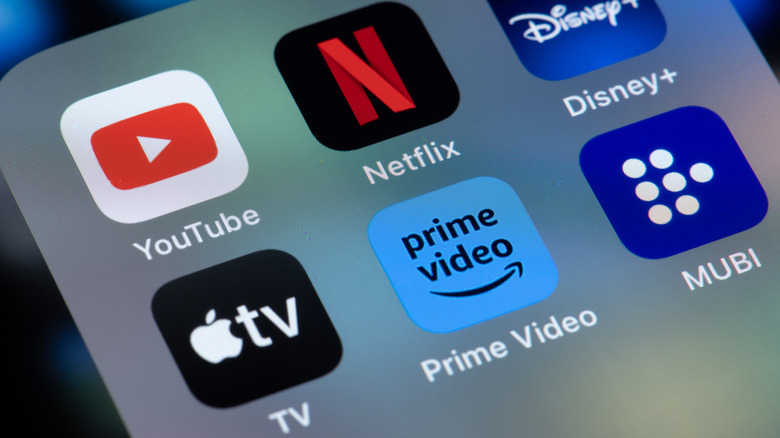 Icons of different streaming services on a screen