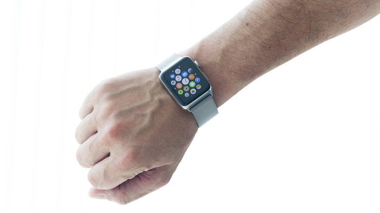 Apple watch on right wrist