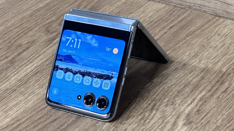 Moto Razr+ on a table