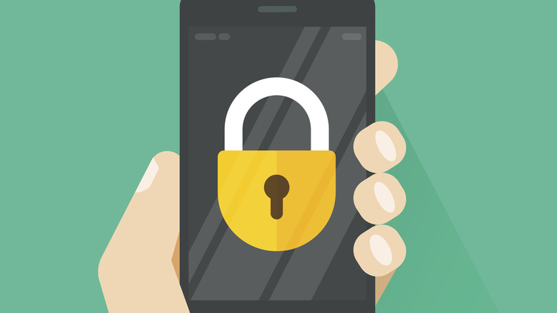 image of phone with lock on it