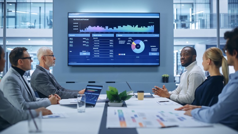 A room full of experts selecting a TV