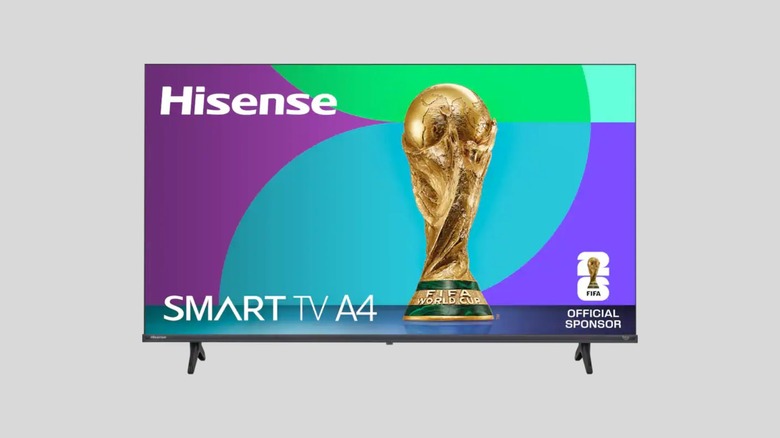 Hisense 32A4NF tv on a gray background