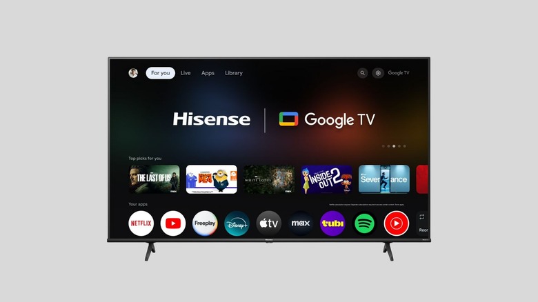 Hisense 43QD6030G tv on a gray background