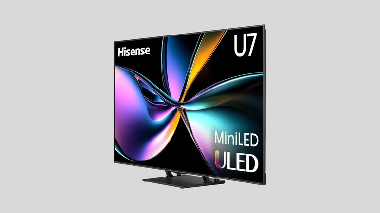 Hisense 65U75QG tv on a gray background