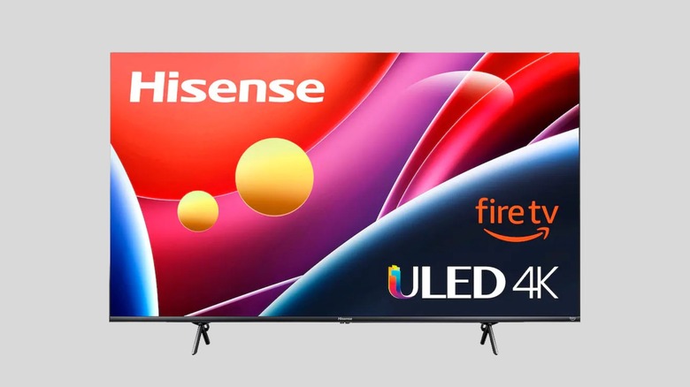 Hisense 50U6HF tv on a gray background