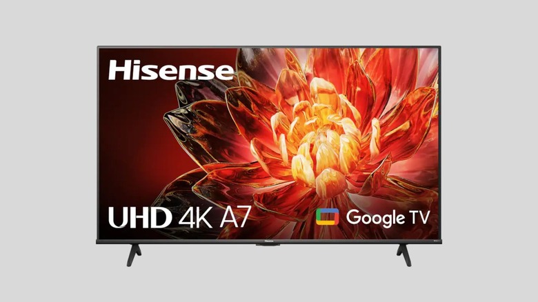 Hisense 55A7N tv on a gray background