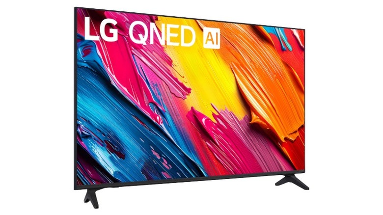 LG QNED70 TV on a white background