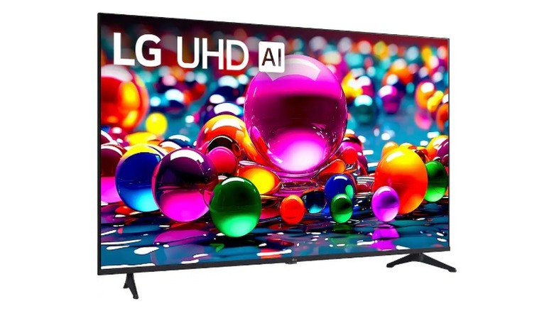 LG UA77 TV on a white background