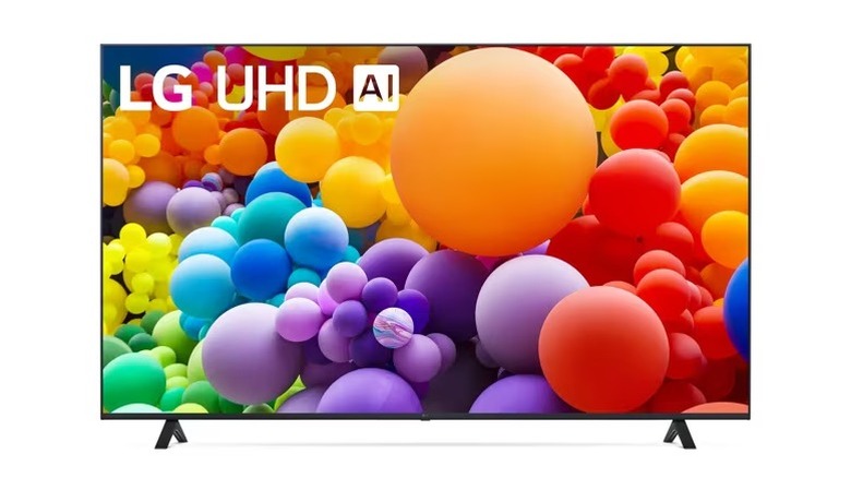 LG UT70 TV on a white background