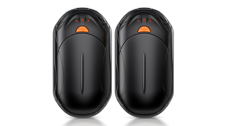 Black Unihand hand warmers on a white background