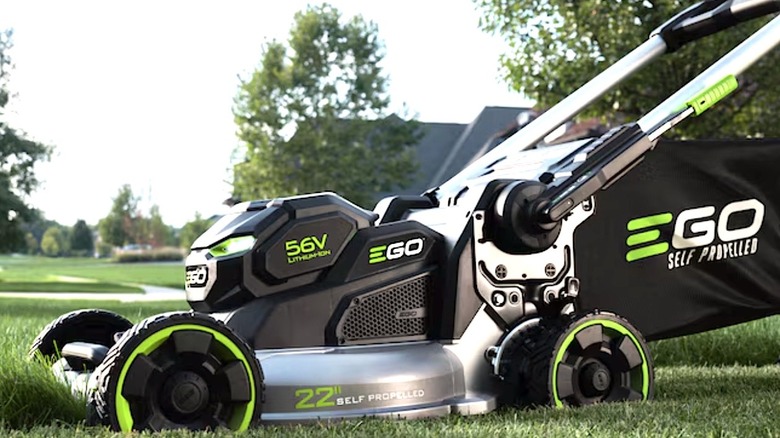 Person using EGO Push Mower