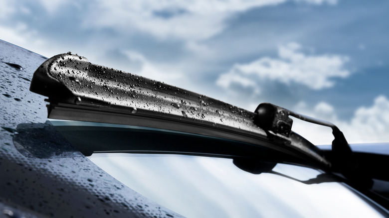 Windshield wiper closeup