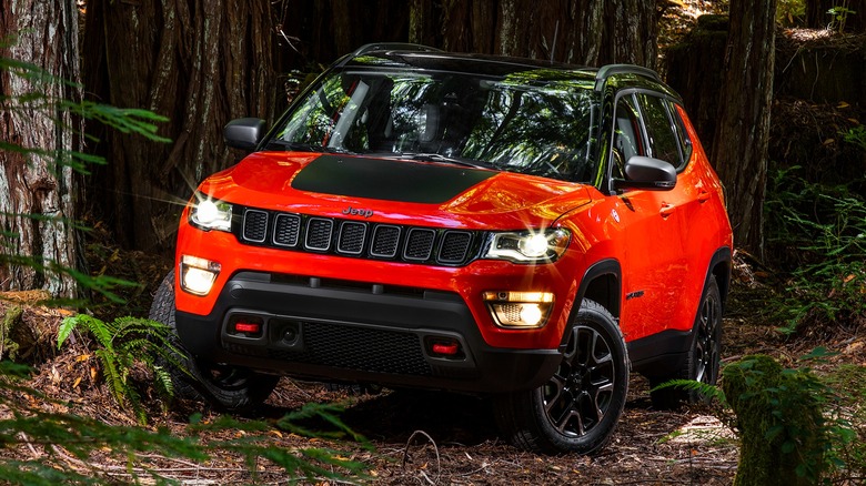 2019 Jeep Compass Trailhawk in the forest
