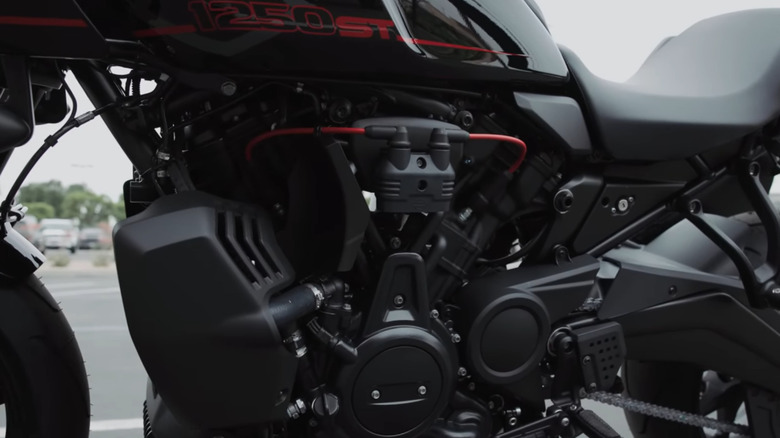 Harley-Davidson Pan American photographed close-up from side