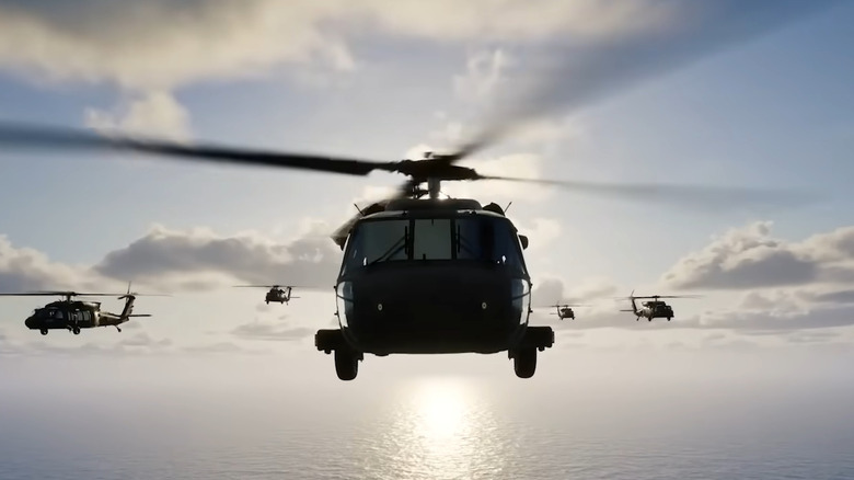 An artist's rendering of U-Hawks flying in formation