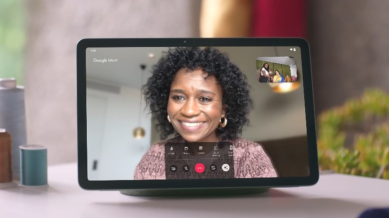 Woman holding tablet