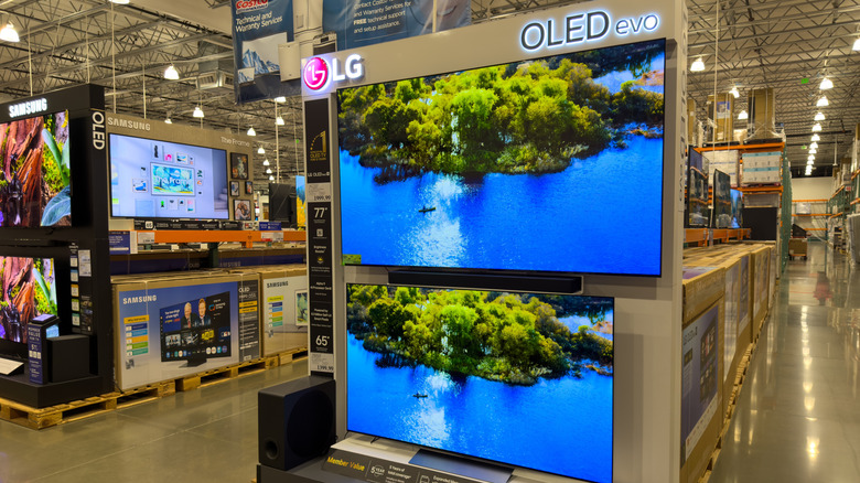 LG OLED TV display at Costco