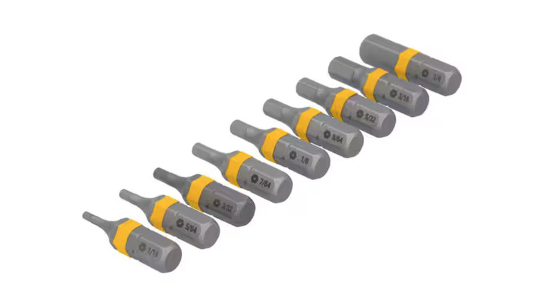 DeWalt MAXFIT Ultra 1-inch Hex Security Steel Screwdriving Bit Set against white background