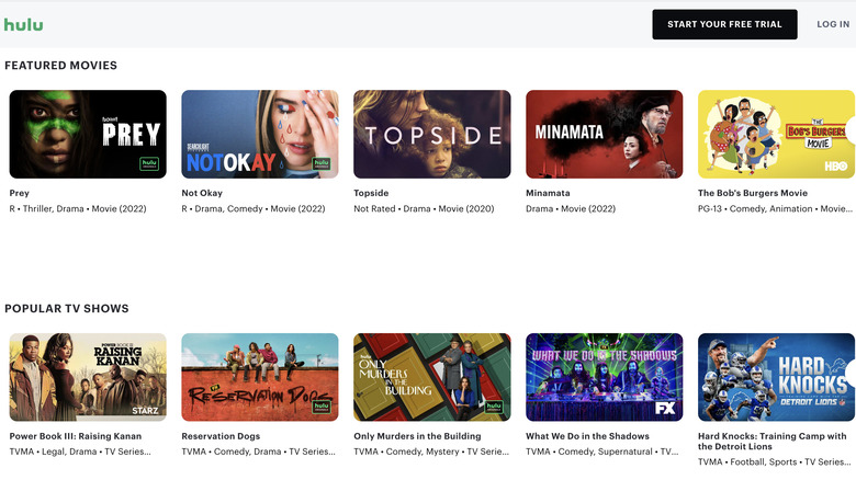 Hulu library screenshot