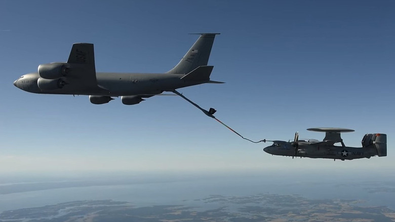 E-2D Advanced Hawkeye refueling in mid-air