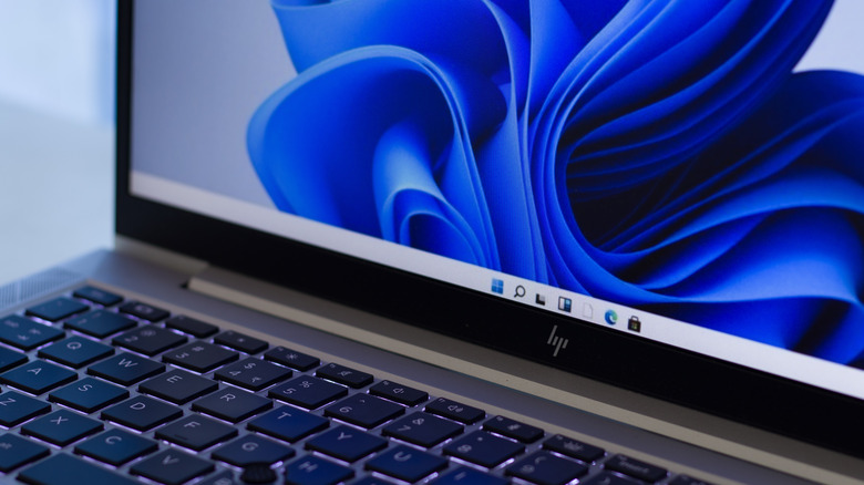 closeup of windows laptop screen