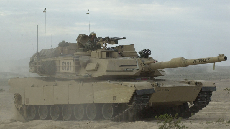 Tank in desert