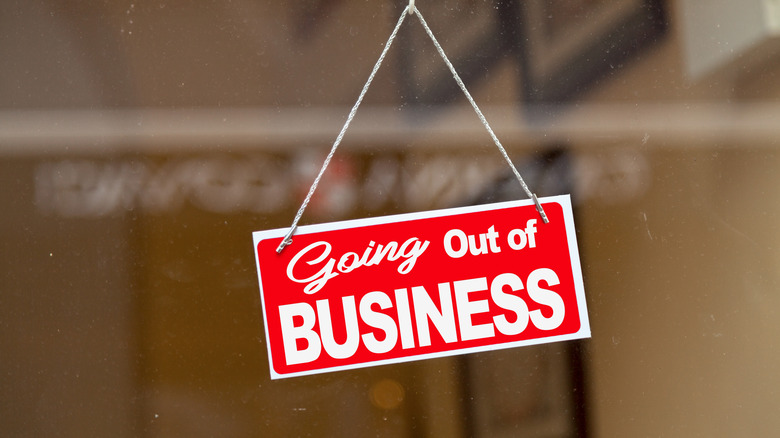 Out of Business sign