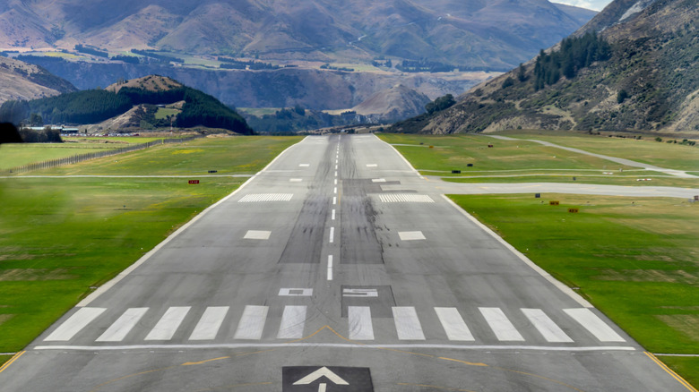 Runway with a number on it