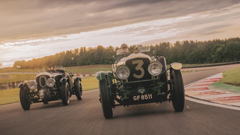 Front shot of two supercharged classic Bentley models