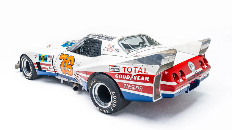 1976 "Spirit of Le Mans" IMSA Corvette, rear-left 3/4 view