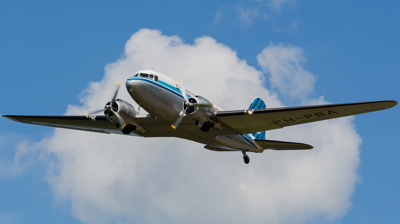 DC-3 in Eastern Airways livery on display at a museum