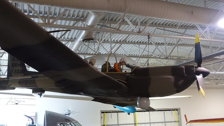 Lockheed's YO-3A on display in a museum.