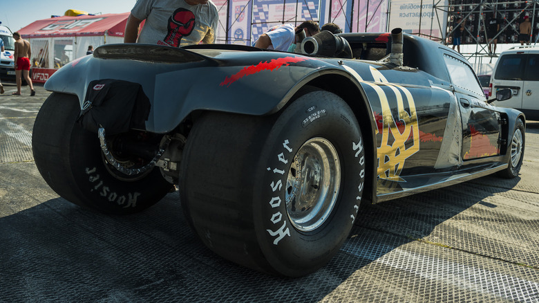 Drag racer with Hoosier tires