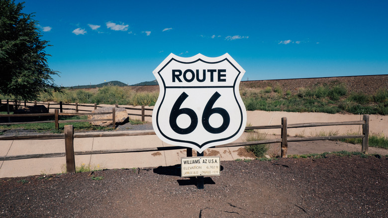 Route 66 sign in remote location