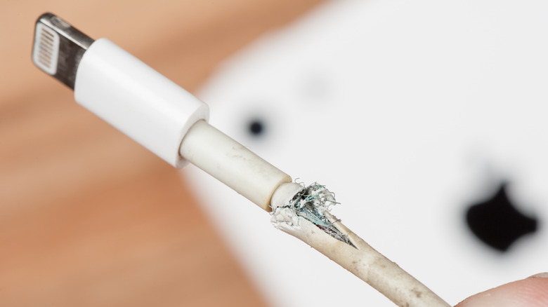 Broken iPhone charger cable