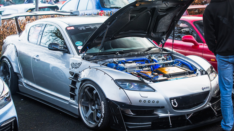 Mazda RX8 showing engine bay