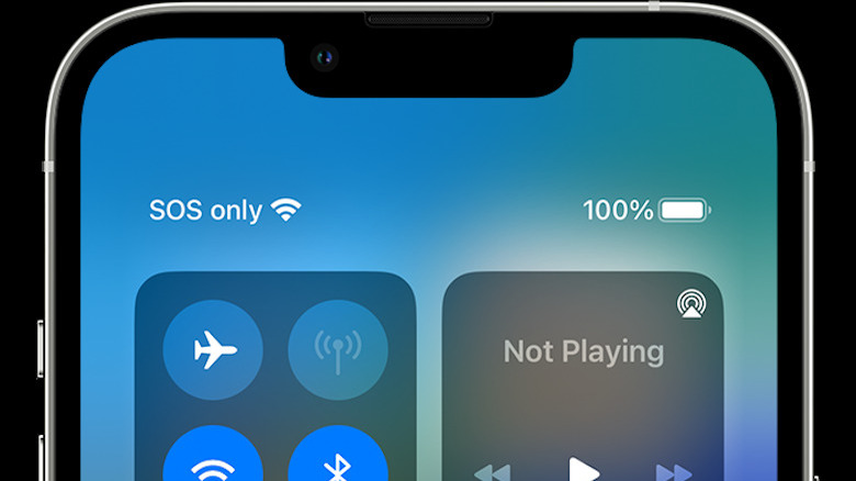 Screenshot of SOS only feature on iOS