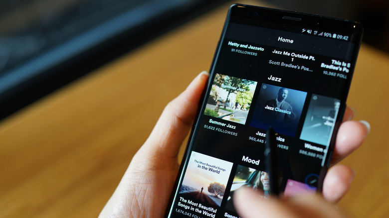 Spotify library smartphone