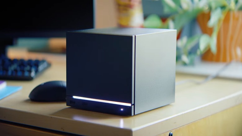 Steam Machine cube sitting on a desk top