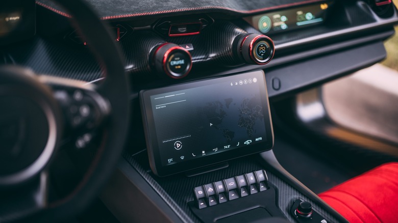 Rimac Nevera interior infotainment screen