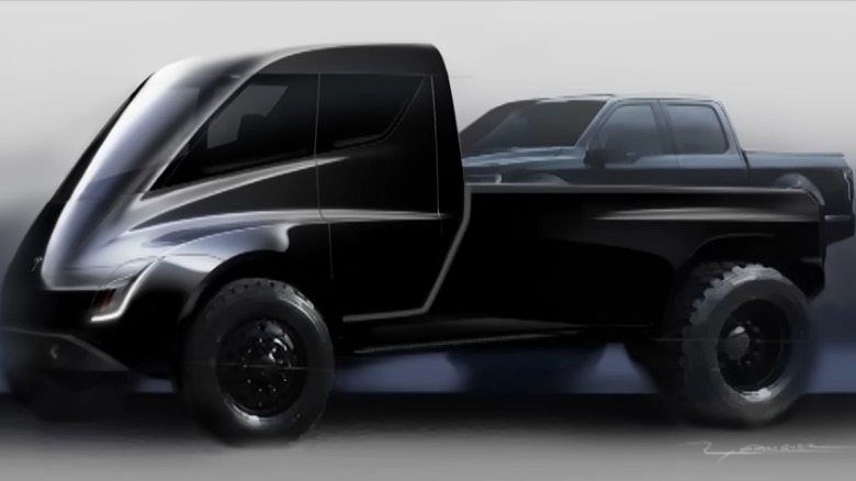 tesla cybertruck concept art teaser