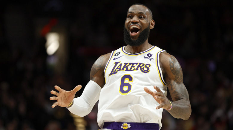 Lebron James celebrating