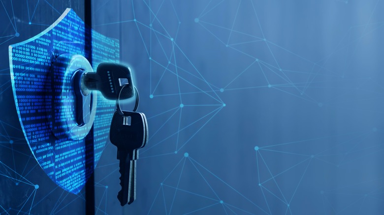 Key in a lock signifying privacy and encryption