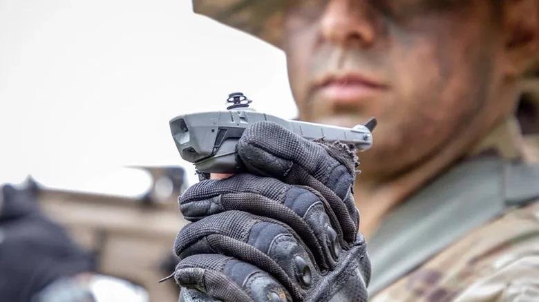 Microdrone carried by soldier